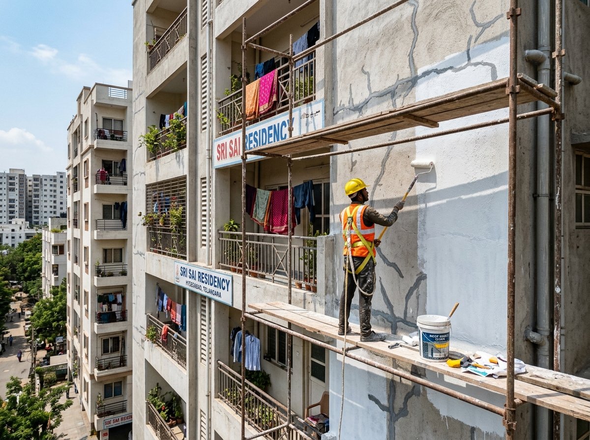 Cantilever Balcony Seepage & Edge Drip Treatment in Jubilee Hills Residence